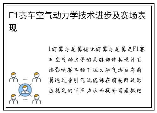 F1赛车空气动力学技术进步及赛场表现